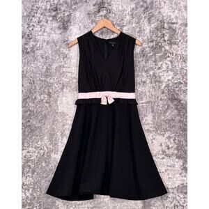 Ted Baker Dress 1 / XS Womens Black & Pink Bow Lace Detail A Line Fit Flare